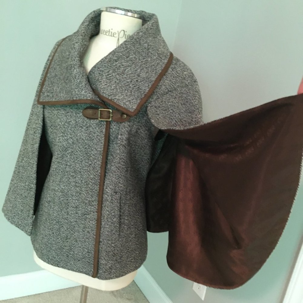 Vintage Tweed Guess Cape Jacket